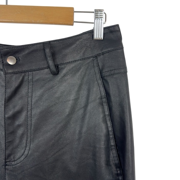 Zara High-Waisted Faux Leather Balloon Barrel Leg Trouser Pants Black 2969/246 M - Picture 6 of 16
